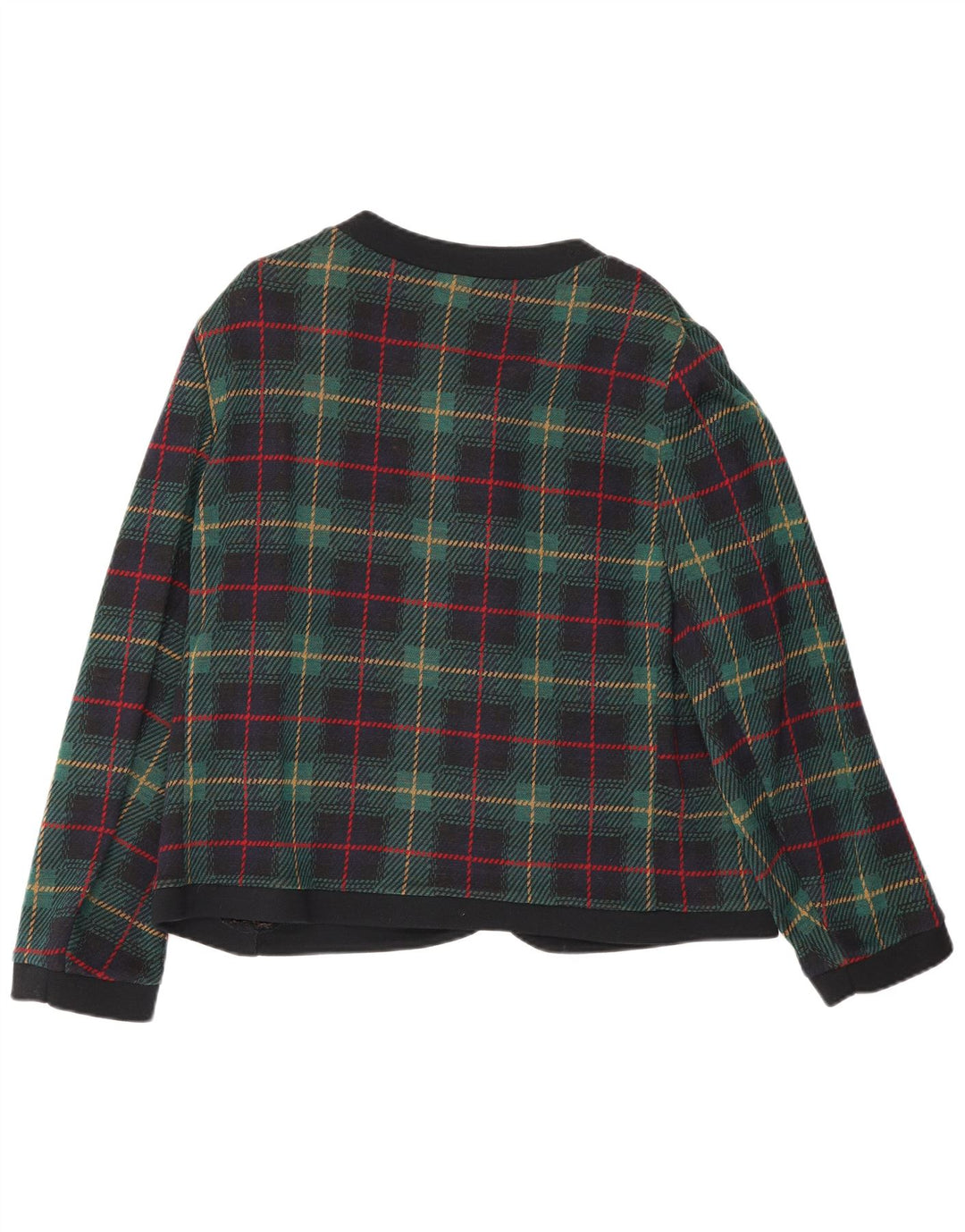 Chaqueta tipo blazer de 5 botones para mujer Les Lunis UK 44 Lana a cuadros verde medio