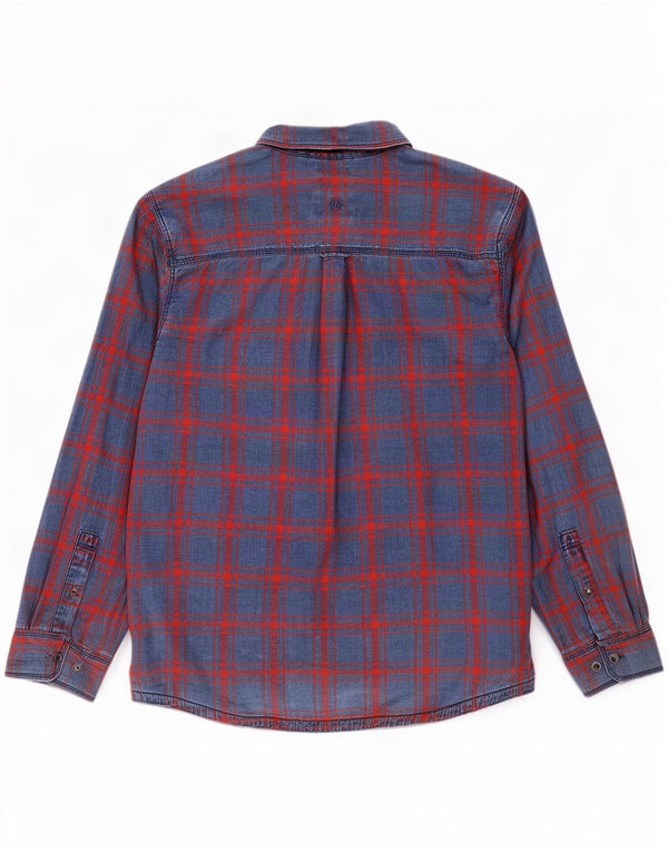 Camisa índigo para hombre de Fat Face 2XL Algodón a cuadros azules