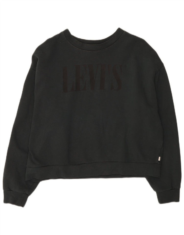 Levi's - Sudadera corta extragrande para mujer, talla 40, talla mediana, azul marino