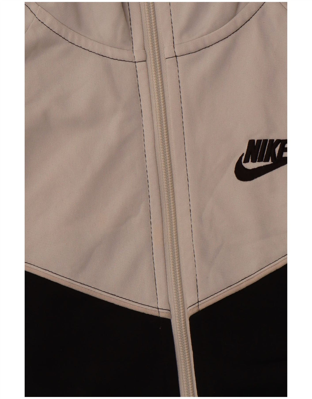 NIKE Sudadera con capucha y cremallera para mujer UK 6 XS Blanco Colorblock Poliéster