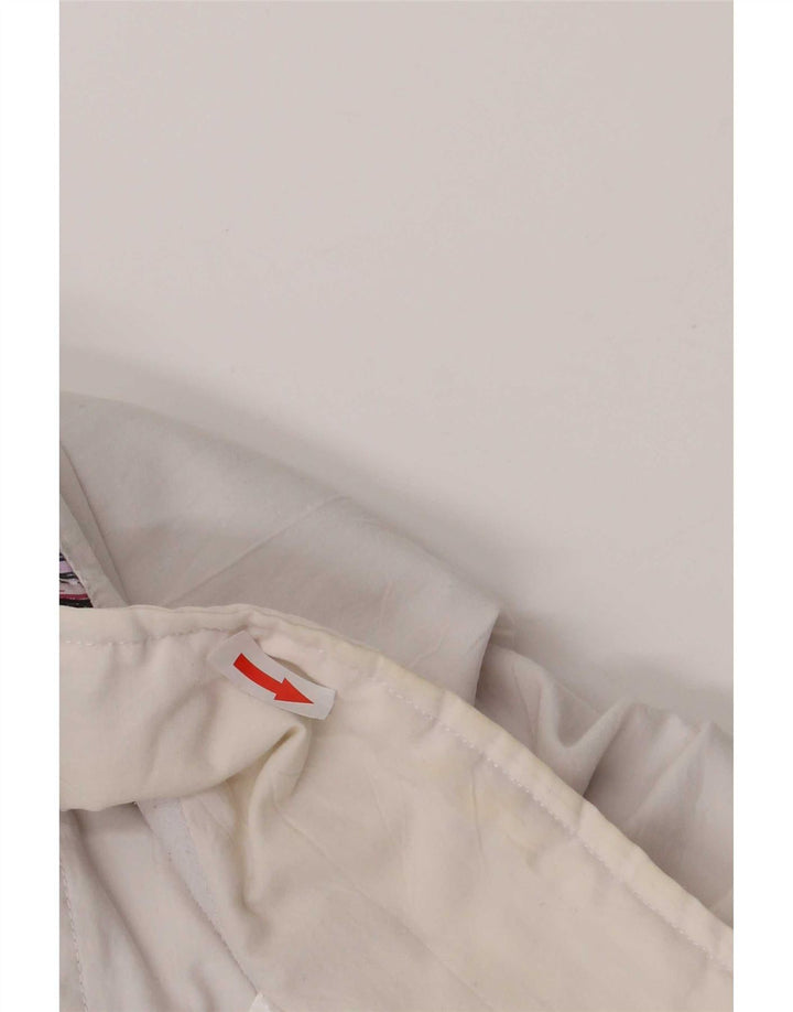 Vintage hombres gráfico chándal top chaqueta medio blanco colorblock retro