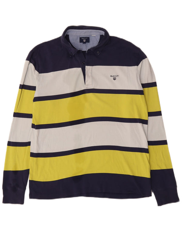 Gant Polo De Rugby De Manga Larga De Algodón A Rayas Multicolor Medio para Hombre