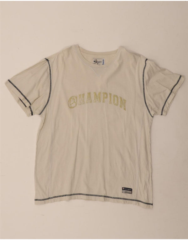 Champion Camiseta Gráfica Para Hombre Top Grande De Algodón Blanco Roto