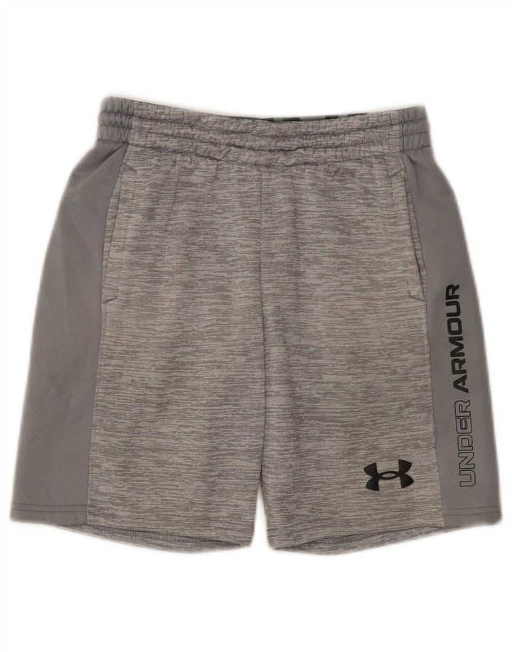 Under Armour Pantalones cortos deportivos con gráficos para niños 9-10 años Gris medio moteado