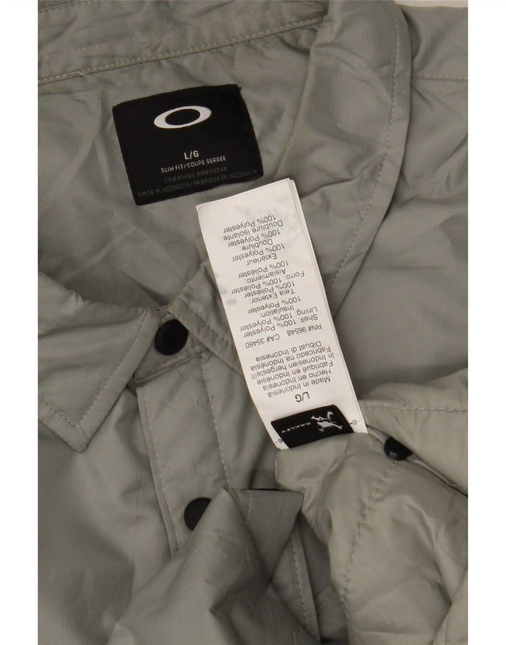 Oakley Chaqueta bomber ajustada para hombre Reino Unido 40 Poliéster gris grande