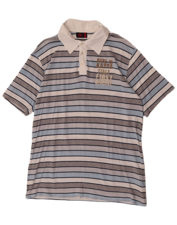 Kappa Polo De Rugby Gráfico para Hombre 2XL Algodón A Rayas Multicolor