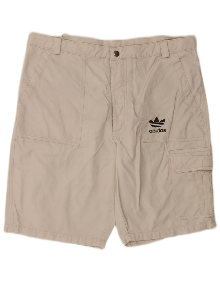 Adidas Hombre Pantalones Cortos Cargo Mediano W32 Algodón Beige