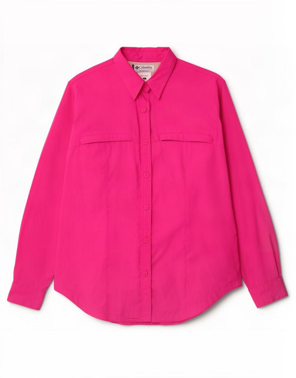 Camisa Columbia para mujer UK 46 Large Pink Nylon