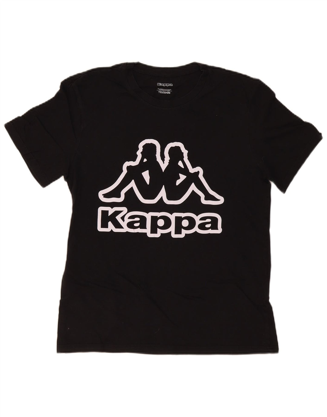Kappa Mujer Tezenis Graphic Camiseta Top UK 40 Medium Negro