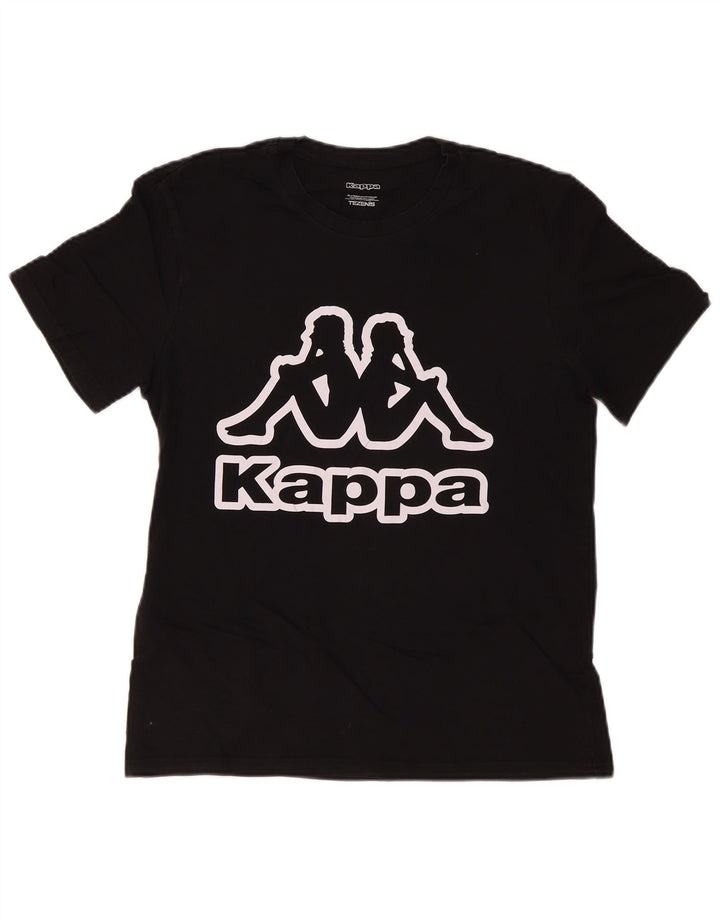 Kappa Mujer Tezenis Graphic Camiseta Top UK 40 Medium Negro