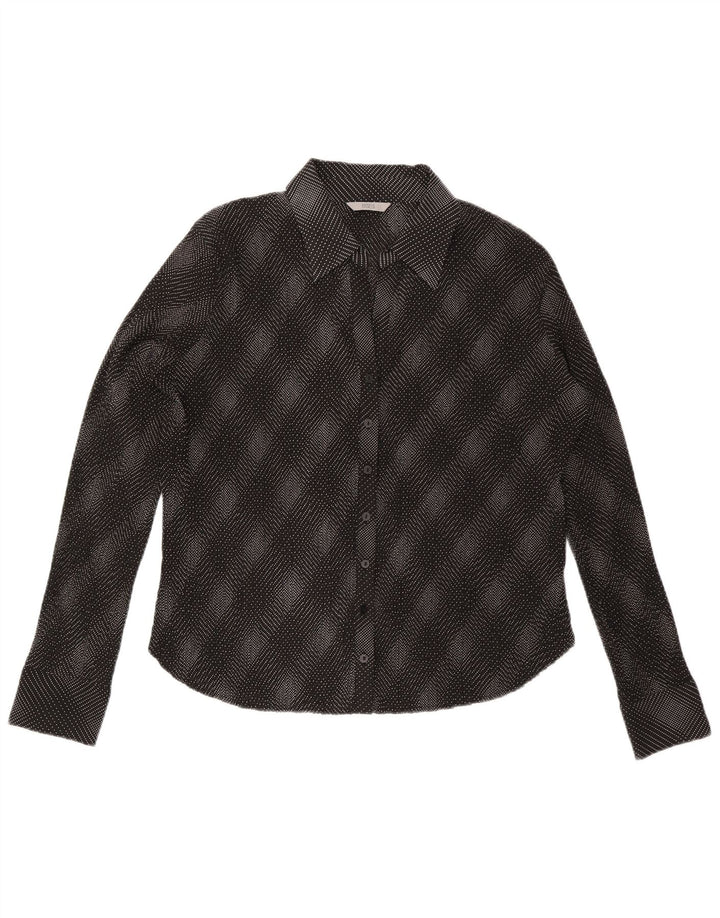 Marks & Spencer Blusa para mujer UK 20 2XL Poliéster a cuadros negros