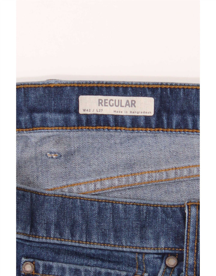 Marks & Spencer Vaqueros rectos regulares para hombre W42 L27 Algodón azul