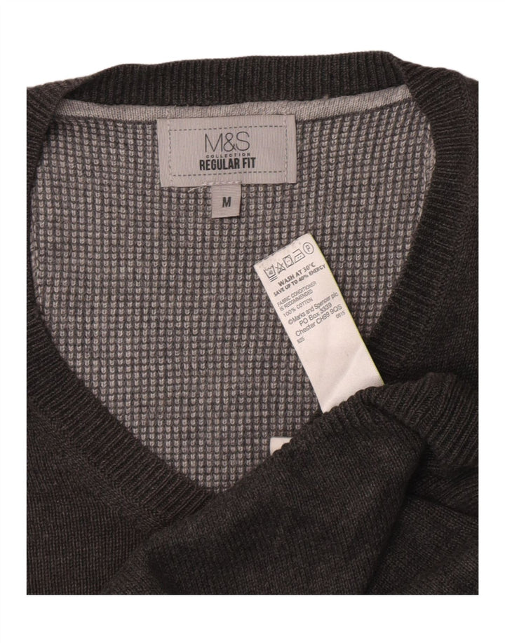 Marks & Spencer Jersey De Corte Regular Con Cuello En V Para Hombre Gris Medio Moteado
