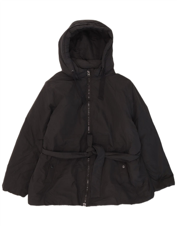 Marks & Spencer Chaqueta acolchada con capucha para mujer UK 20 2XL Poliéster negro
