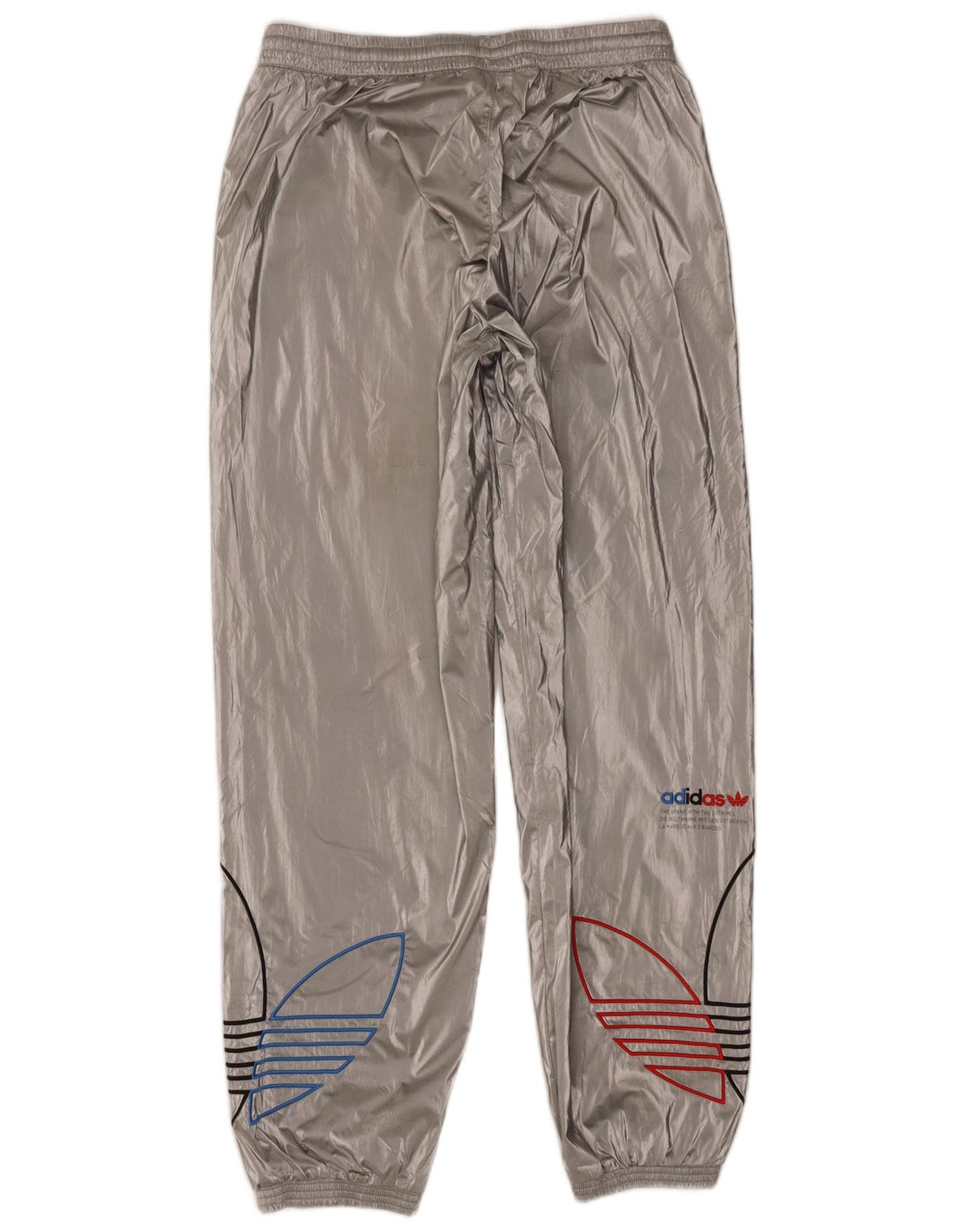Adidas Hombre Pantalones De Chándal Gráfico Joggers Poliuretano Plata Mediano