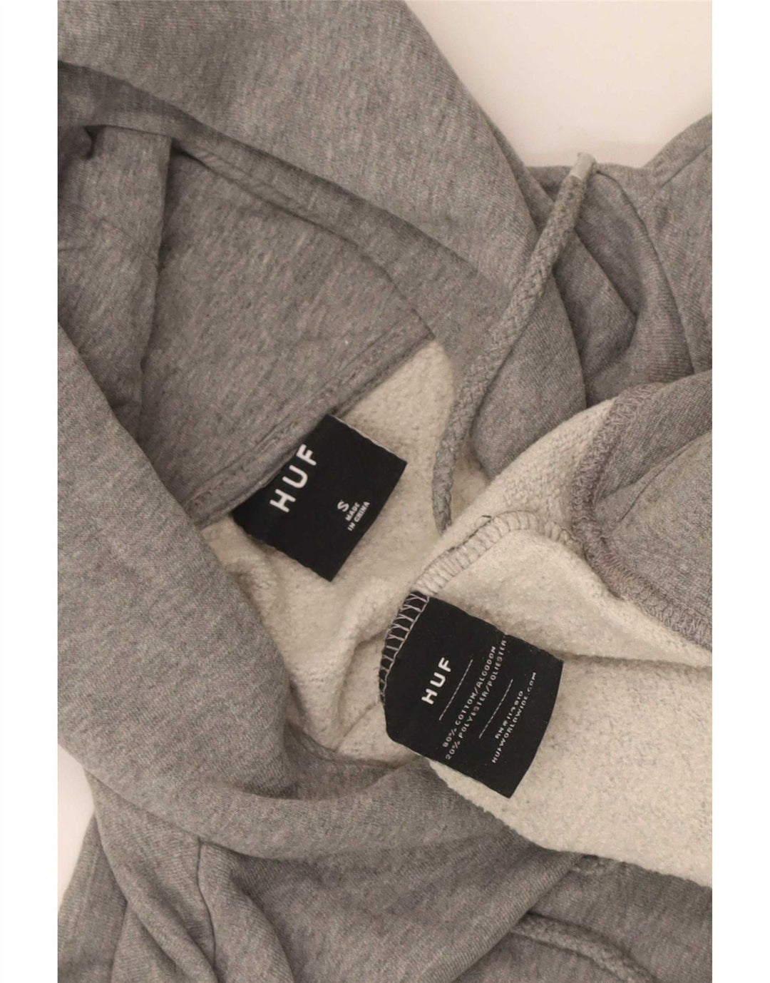 HUF Hombre Sudadera con Capucha Gráfica Jersey Pequeño Gris Algodón