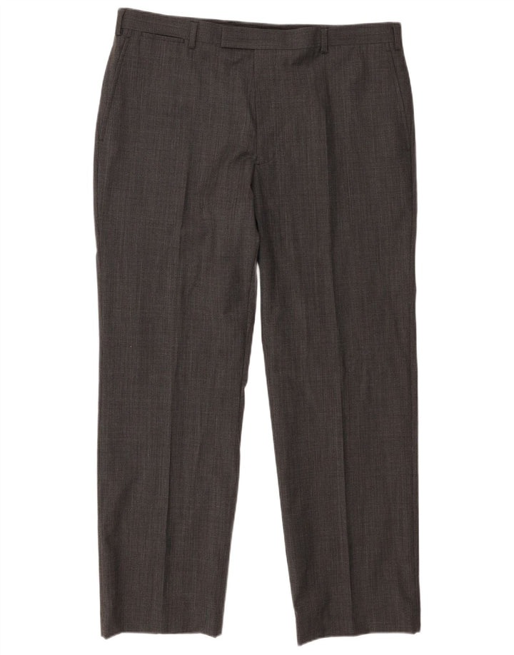 Marks & Spencer Pantalones de traje rectos Autograph para hombre W38 L31 Lana gris