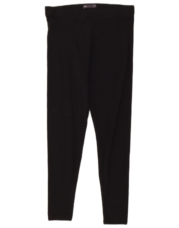 Marks & Spencer Leggings para mujer Reino Unido 12 Mediano Algodón negro