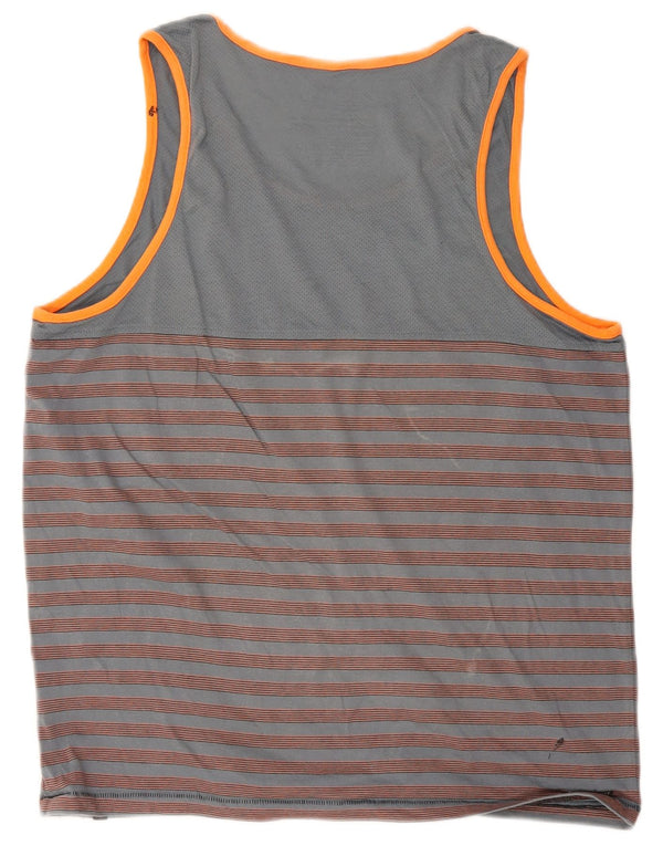 Camiseta Hurley Premium Fit Sin Mangas De Algodón A Rayas Gris Grande Para Hombre