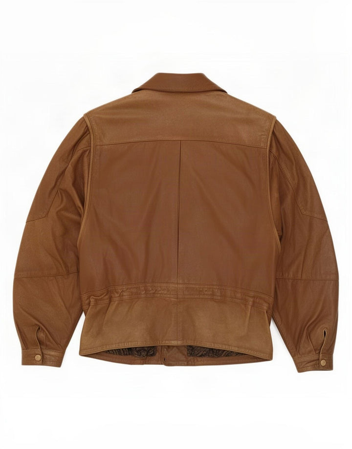 Chaqueta de cuero vintage para mujer IT 44 Marrón medio