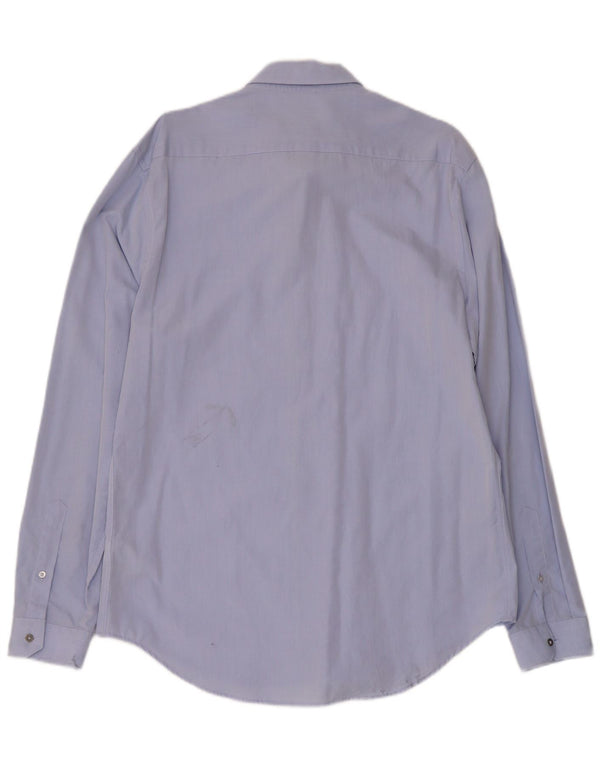 Zara Hombre Camisa Slim Fit XL Azul Algodón