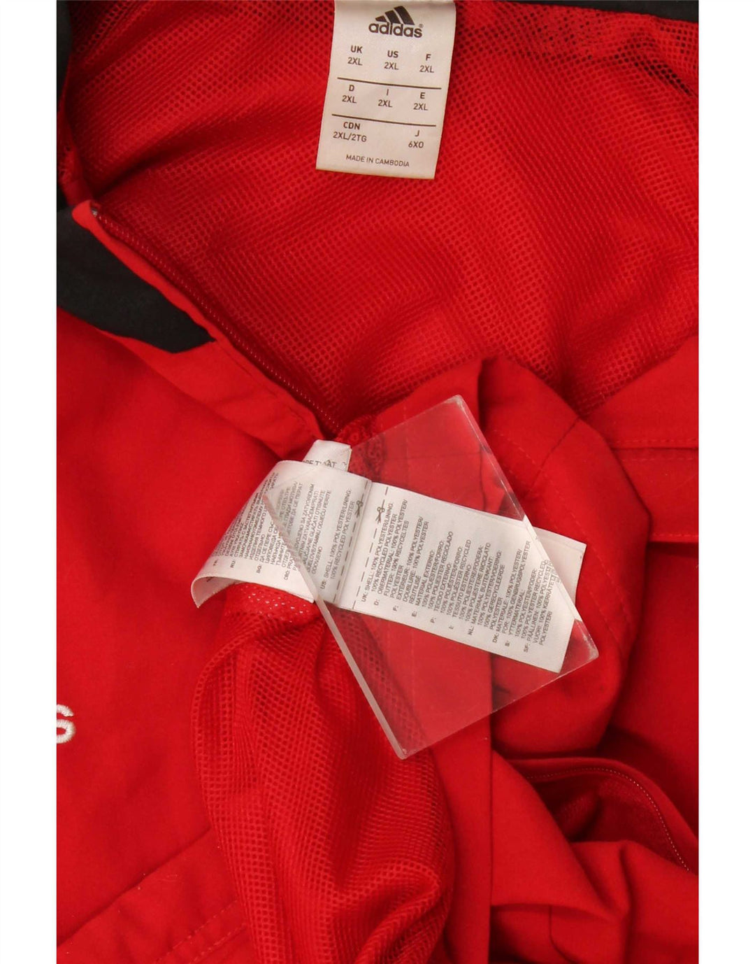 Adidas - Chaqueta de chándal para hombre, talla 2XL, color rojo, poliéster