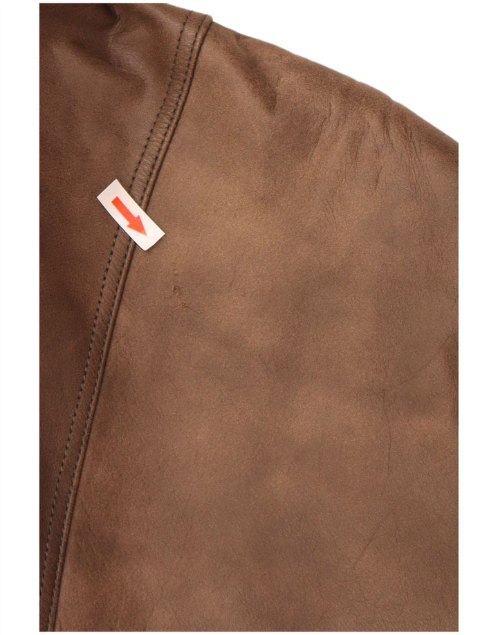 Italo Chaqueta de cuero para hombre IT 56 3XL Cuero marrón