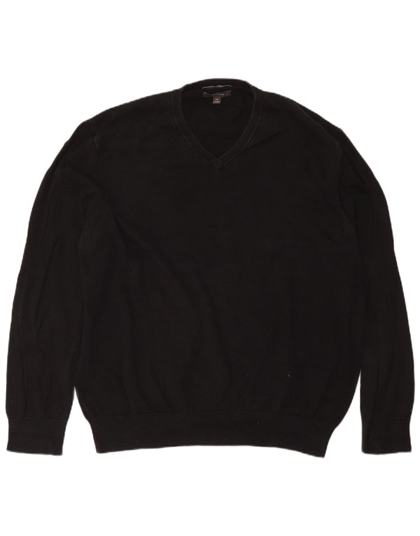 Marks & Spencer - Jersey con cuello en V para hombre, talla 2XL, algodón negro