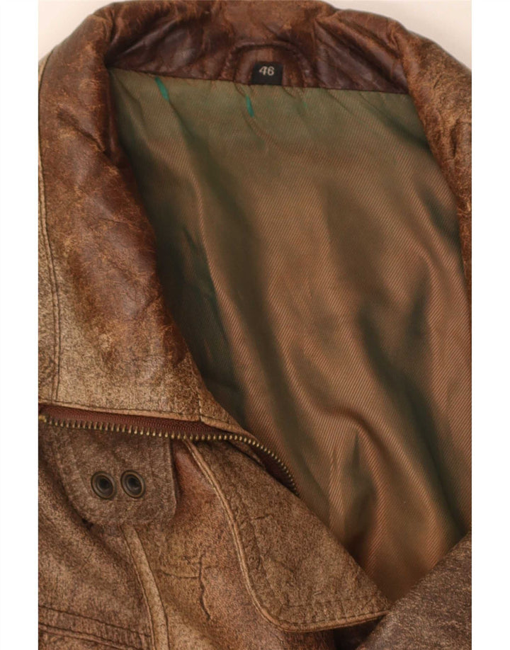 Trapper Chaqueta de cuero para hombre IT 46 Small Brown