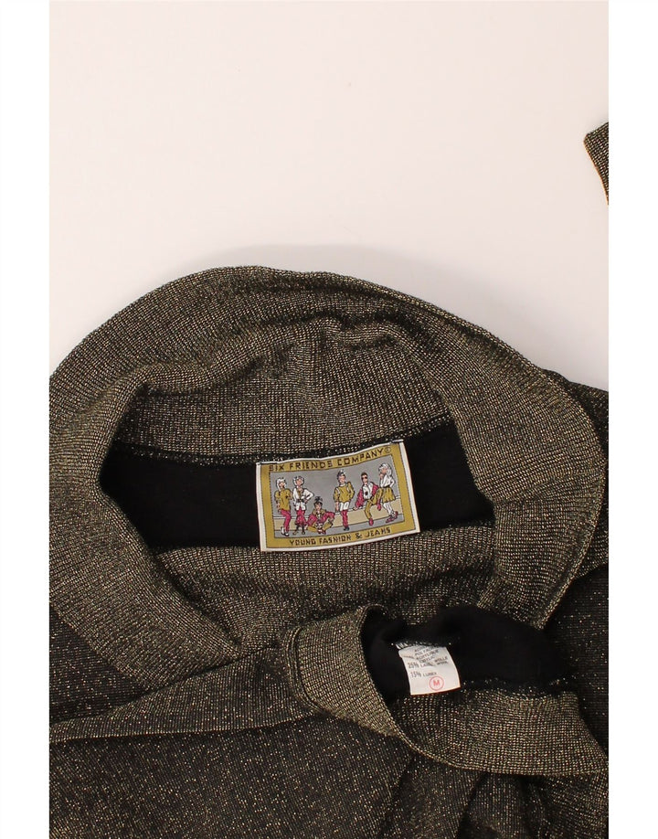 VINTAGE Womens 3/4 Sleeve Roll Neck Jumper Sweater UK 14 Medium Grey Vintage Vintage and Second-Hand Vintage from Messina Hembry 