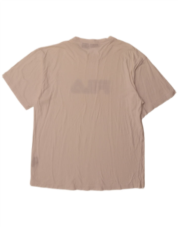FILA Camiseta gráfica para hombre Top XL Algodón blanco