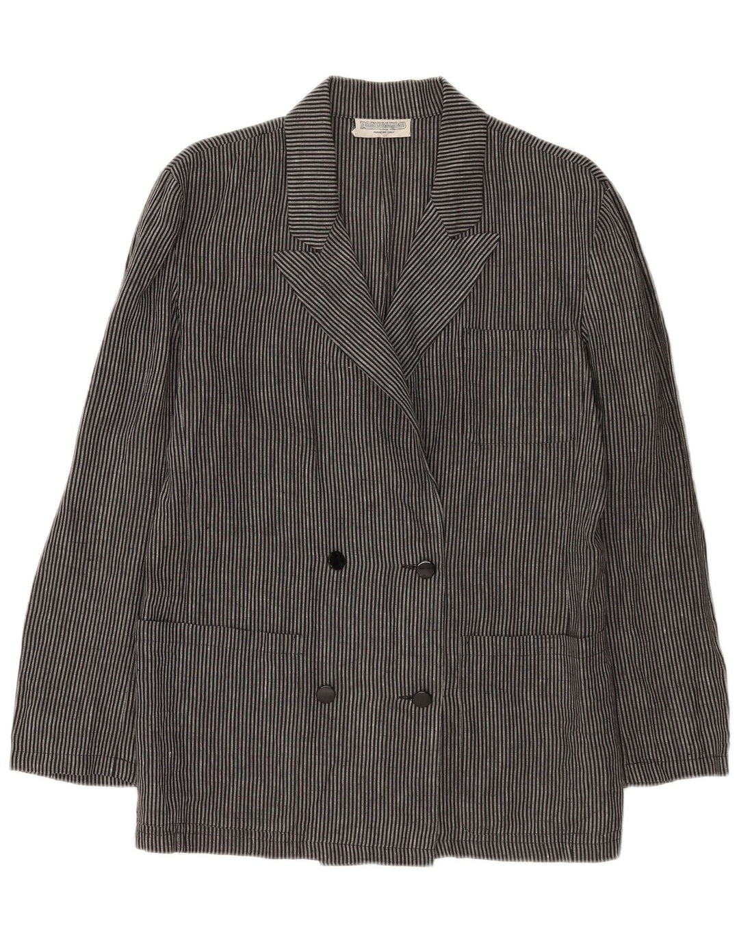 Pancaldi & B Chaqueta Blazer para Mujer UK 46 Grande Gris Rayas