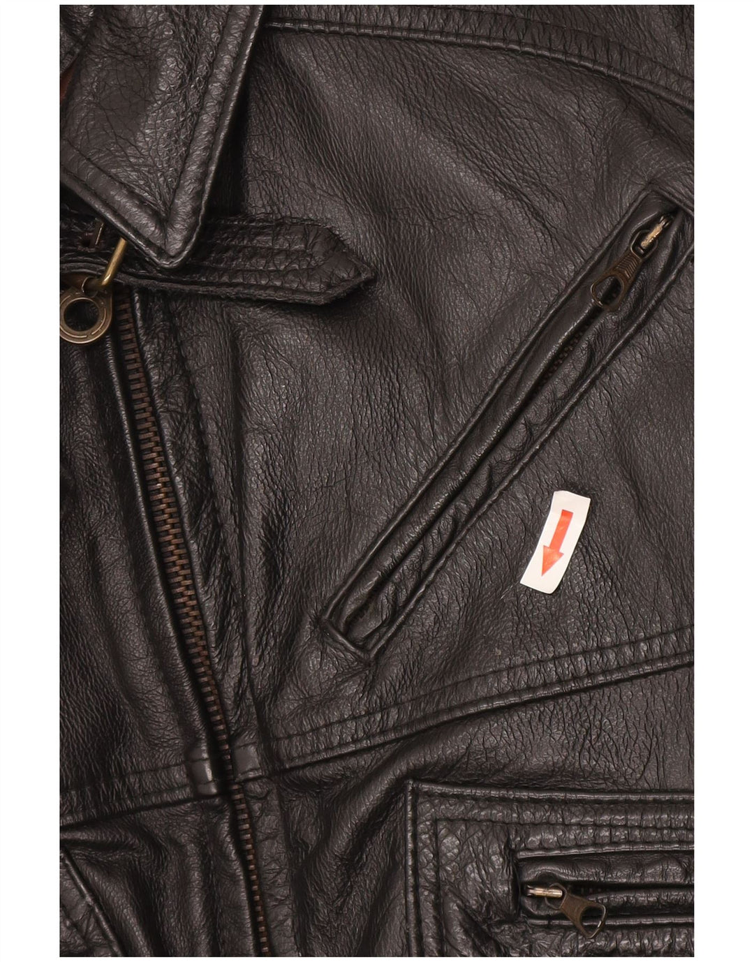 Vintage hombres chaqueta de cuero Reino Unido 38 medio negro