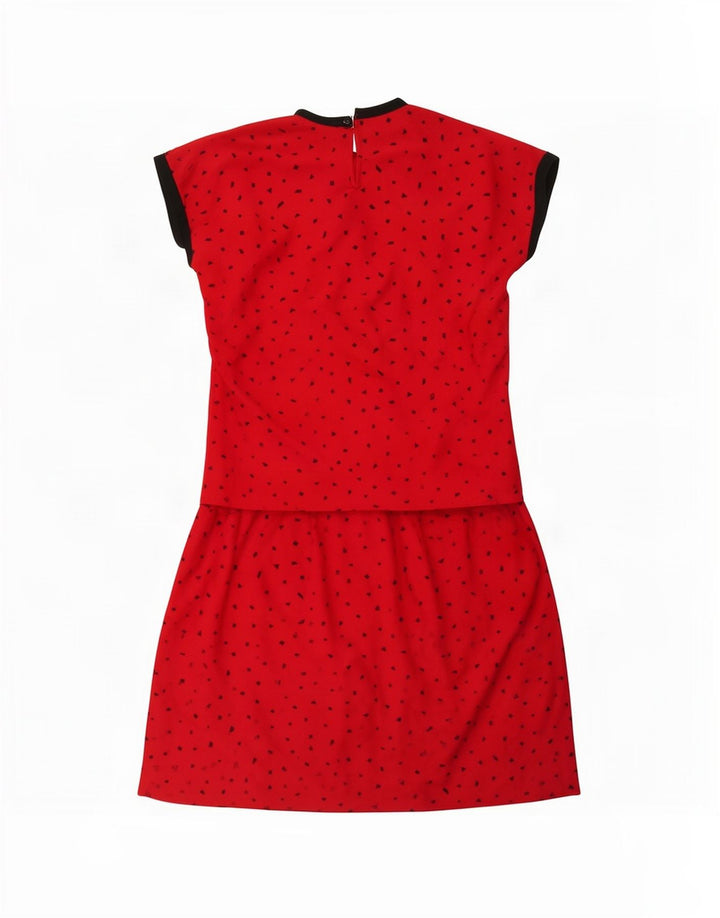 St Michael Conjunto de falda de 2 piezas para mujer UK 10 Small W26 Poliéster con lunares rojos