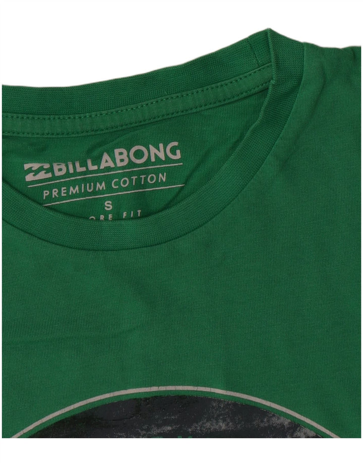 Billabong Hombre Camiseta Gráfica Top Small Algodón Verde