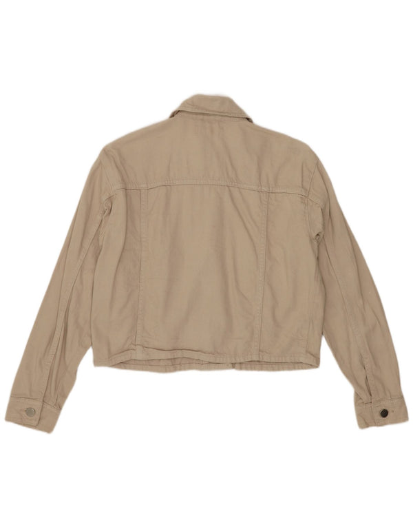 Topshop Chaqueta bomber extragrande para mujer Petite Crop UK 6 XS Algodón beige