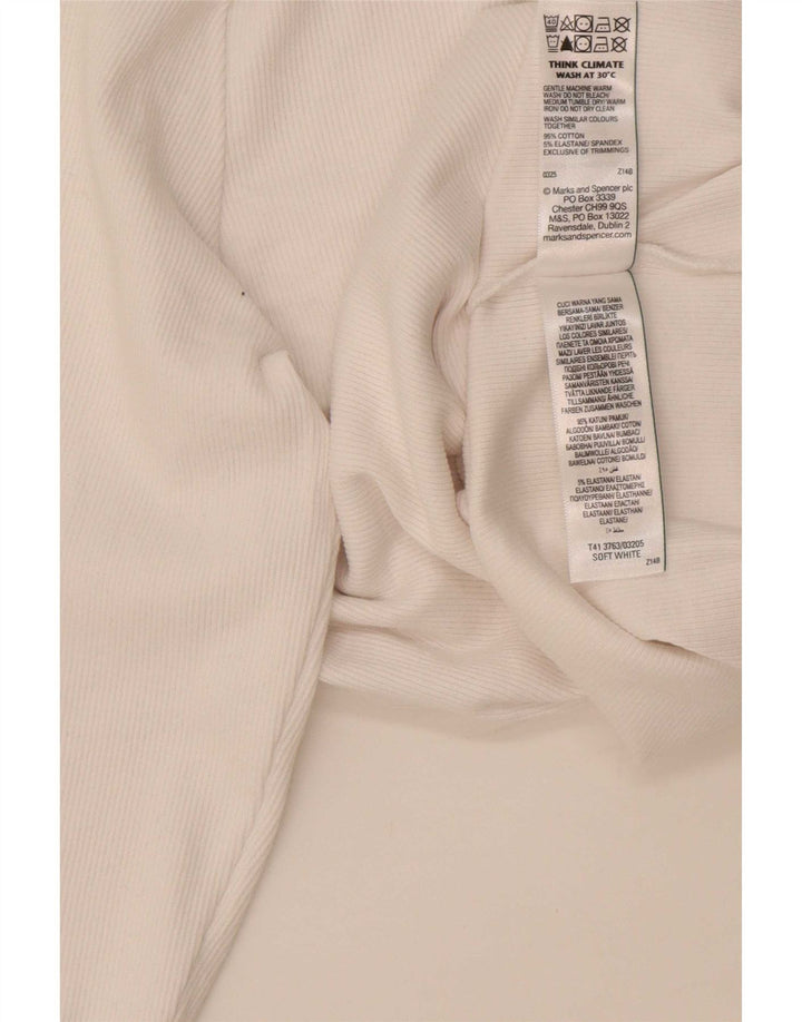 Marks & Spencer Camiseta de manga larga para mujer UK 46 Grande Algodón blanco