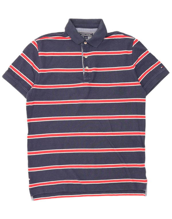 Tommy Hilfiger Polo De Manga Corta Para Hombre Rayas Azul Marino Medio