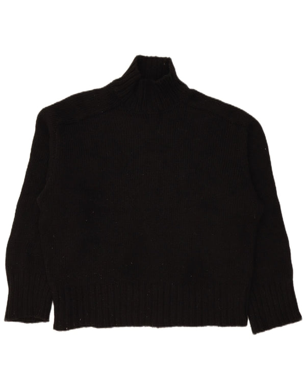 Zara Mujer Suéter De Cuello Alto De Gran Tamaño UK 44 Mediano Negro