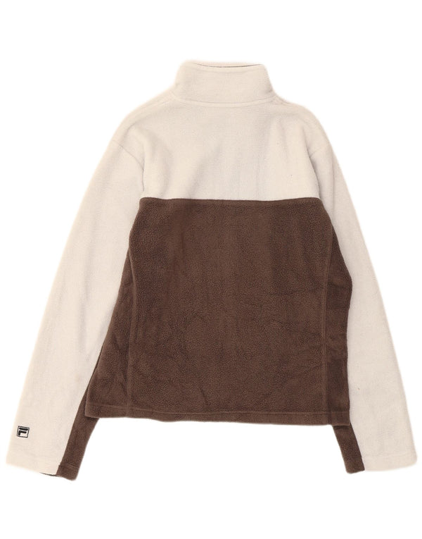 Fila Chaqueta polar para mujer UK 46 Marrón medio Poliéster con bloques de color