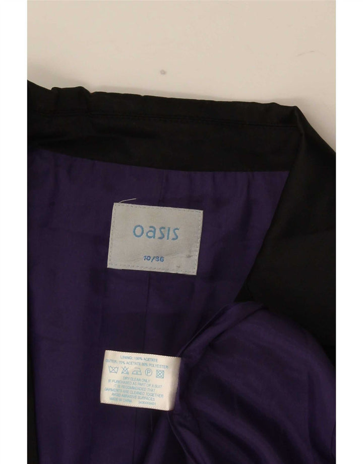 Oasis Chaqueta tipo blazer de 1 botón para mujer UK 10 Small Acetato negro