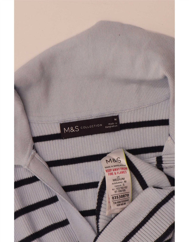Marks & Spencer Polo para mujer UK 44 Algodón a rayas azul medio