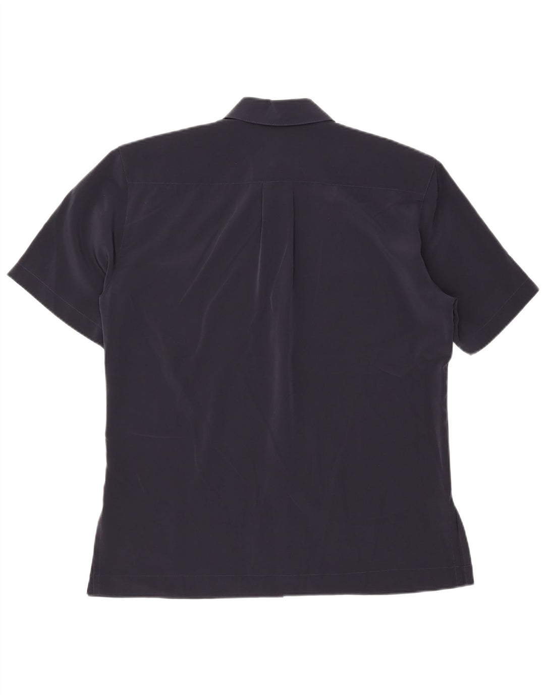 RENATO BALESTRA Blusa camisera de manga corta para mujer IT 44 Azul marino medio