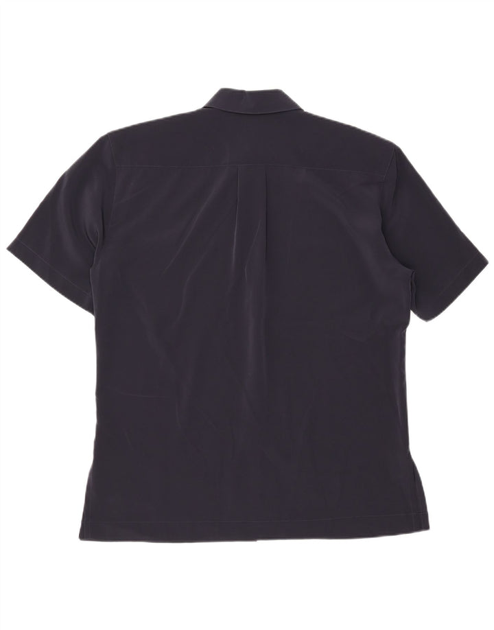 RENATO BALESTRA Blusa camisera de manga corta para mujer IT 44 Azul marino medio
