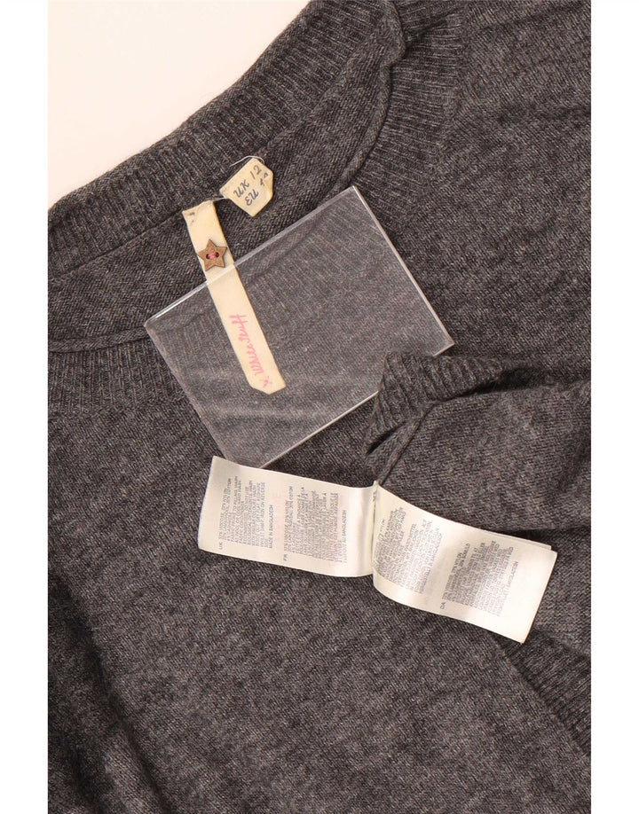 White Stuff Suéter tipo jersey con cuello redondo para mujer, talla 42, color gris medio con lunares