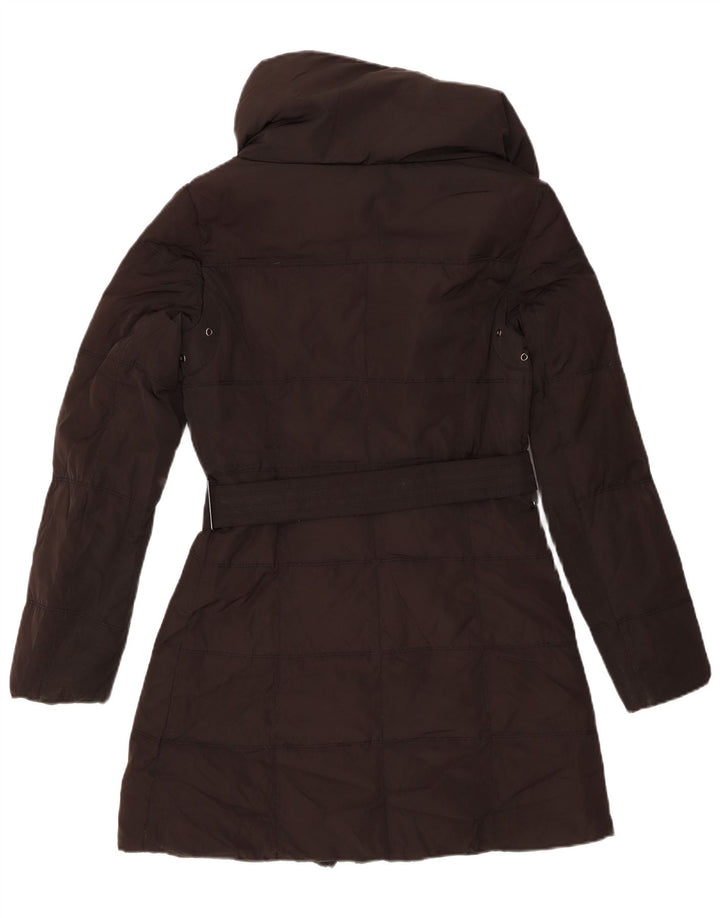 Zara Mujer Abrigo Acolchado UK 42 Medio Negro Poliéster