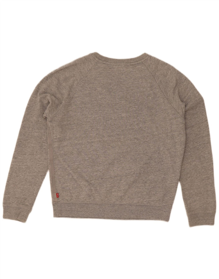 Levi's Sudadera extragrande para mujer, talla 10, algodón moteado gris pequeño