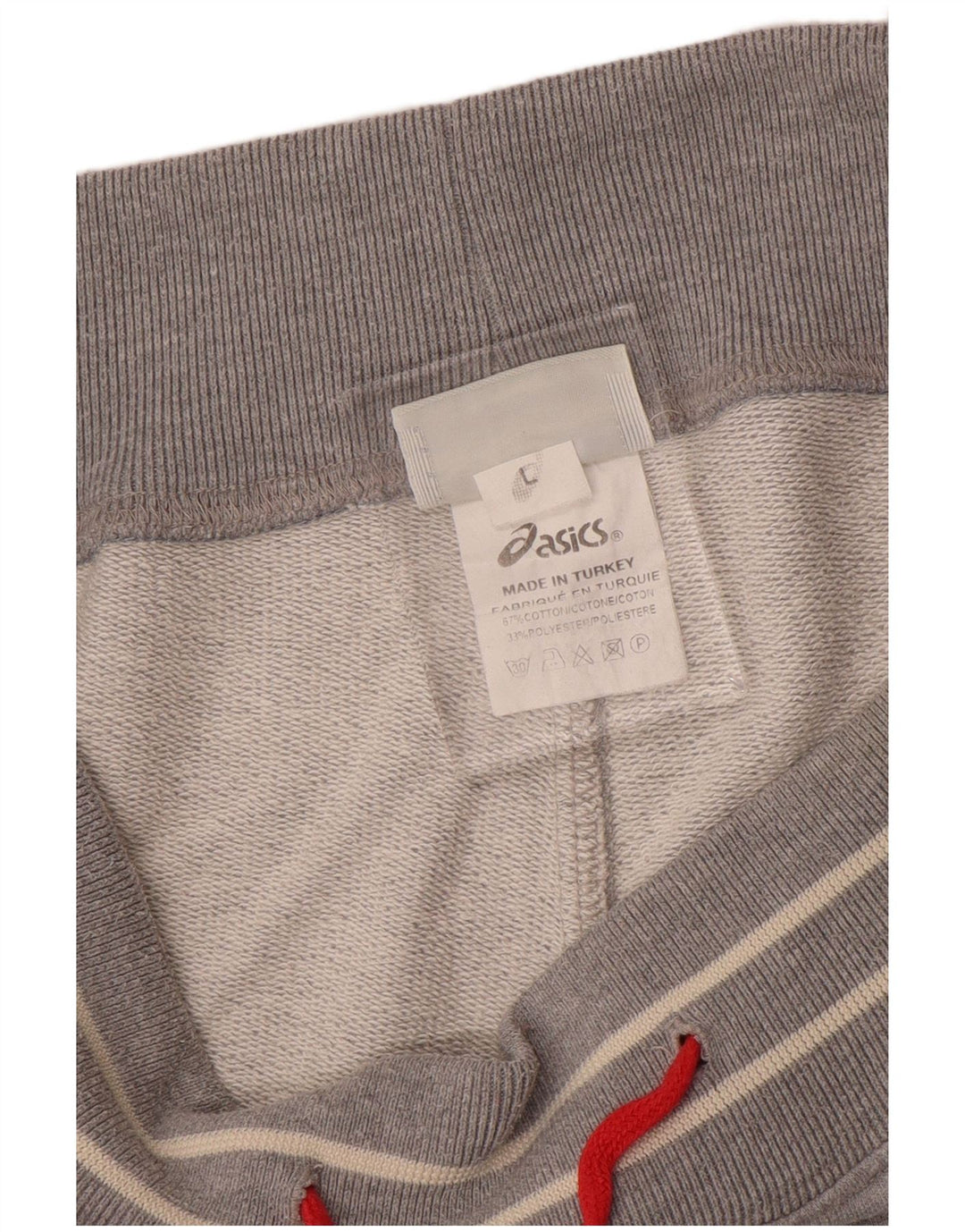 ASICS Pantalones de chándal para hombre de algodón moteado gris grande