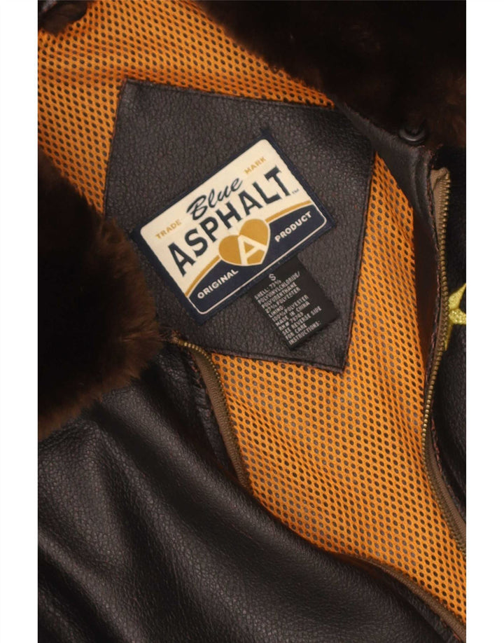 Blue Asphalt Chaqueta Bomber Estampada para Mujer UK 40 Small Marrón Colorblock