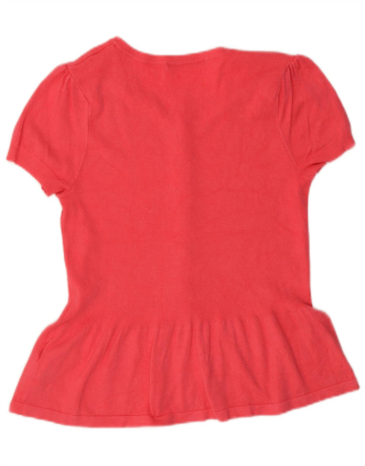 MARKS & SPENCER Blusa camisera de manga corta para mujer UK 44 Viscosa rosa mediana